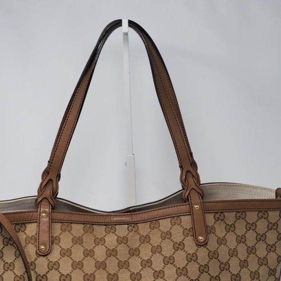 100% Auth Gucci Large Canvas Tote with Pouch Bag - Picture 7 of 15